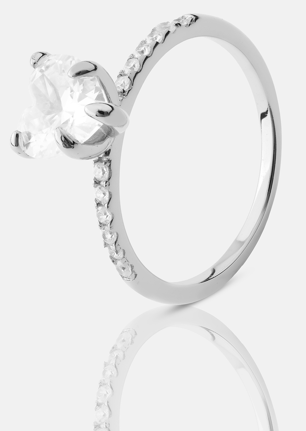 Heartlight Solitaire Ring - Sølvbelagt