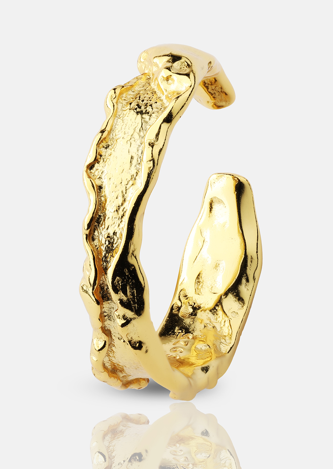 Ring Raw Texture - 18k gullbelagt