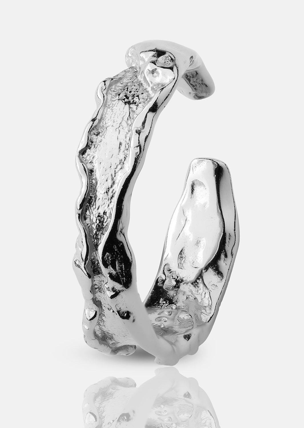 Ring Raw Texture - Silver Plated