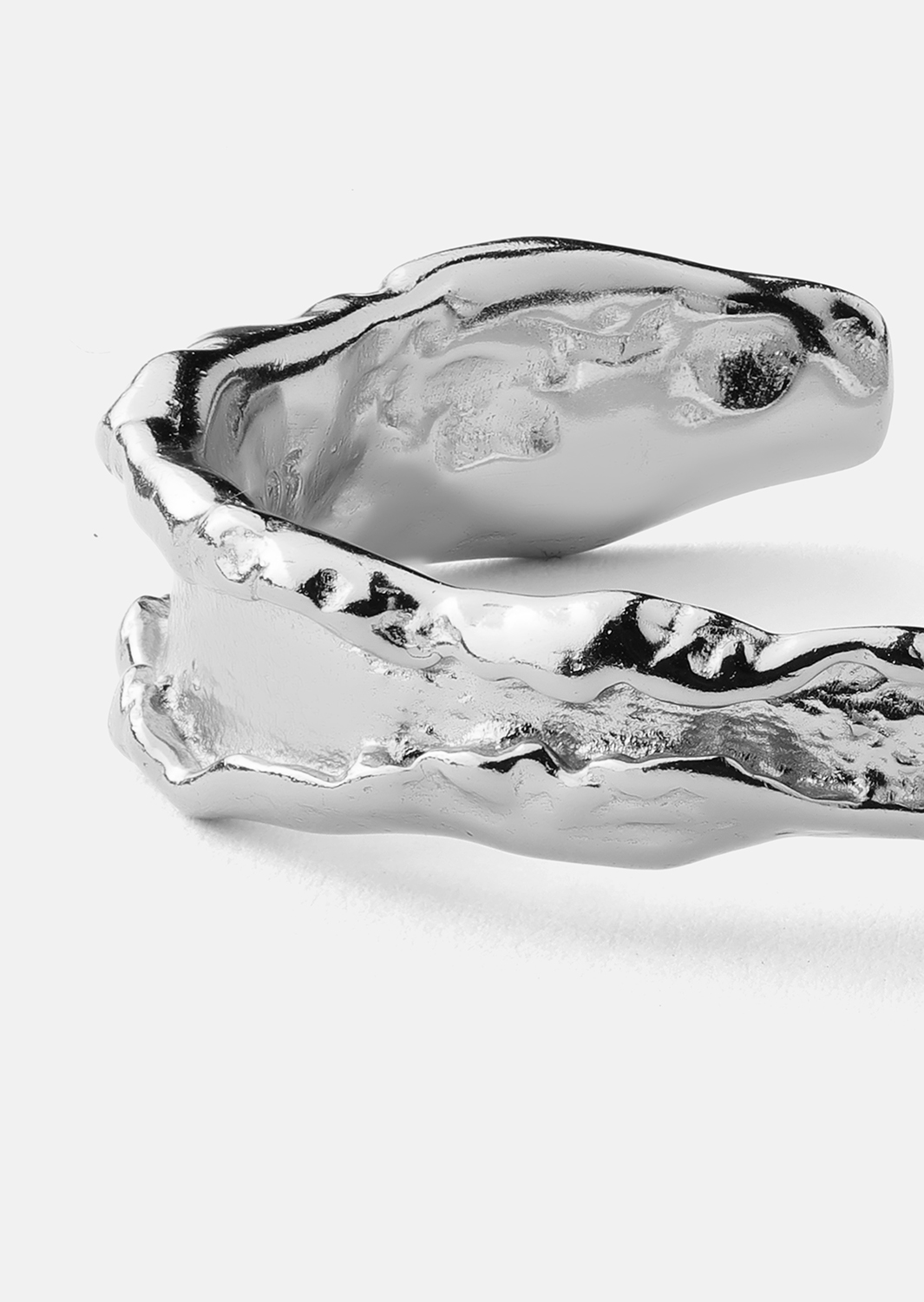Ring Raw Texture - Silver Plated