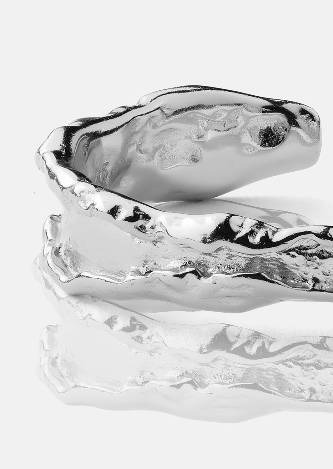 Ring Raw Texture - Silver Plated