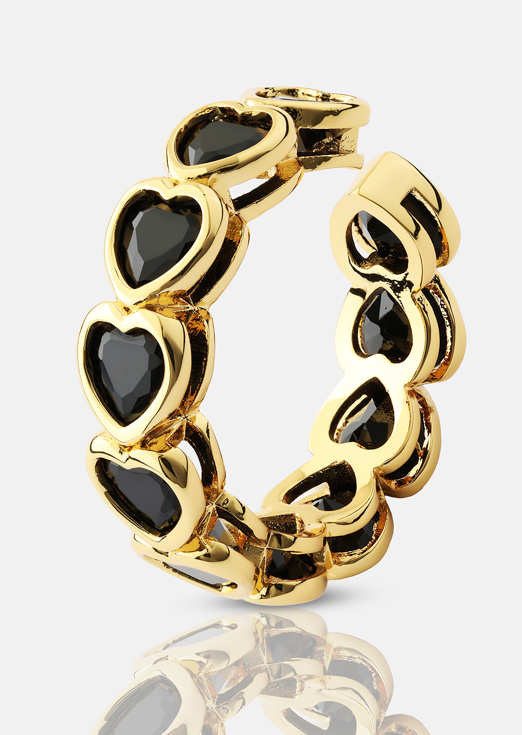 Ring Eternal Night Heart - 18k Gold Plated