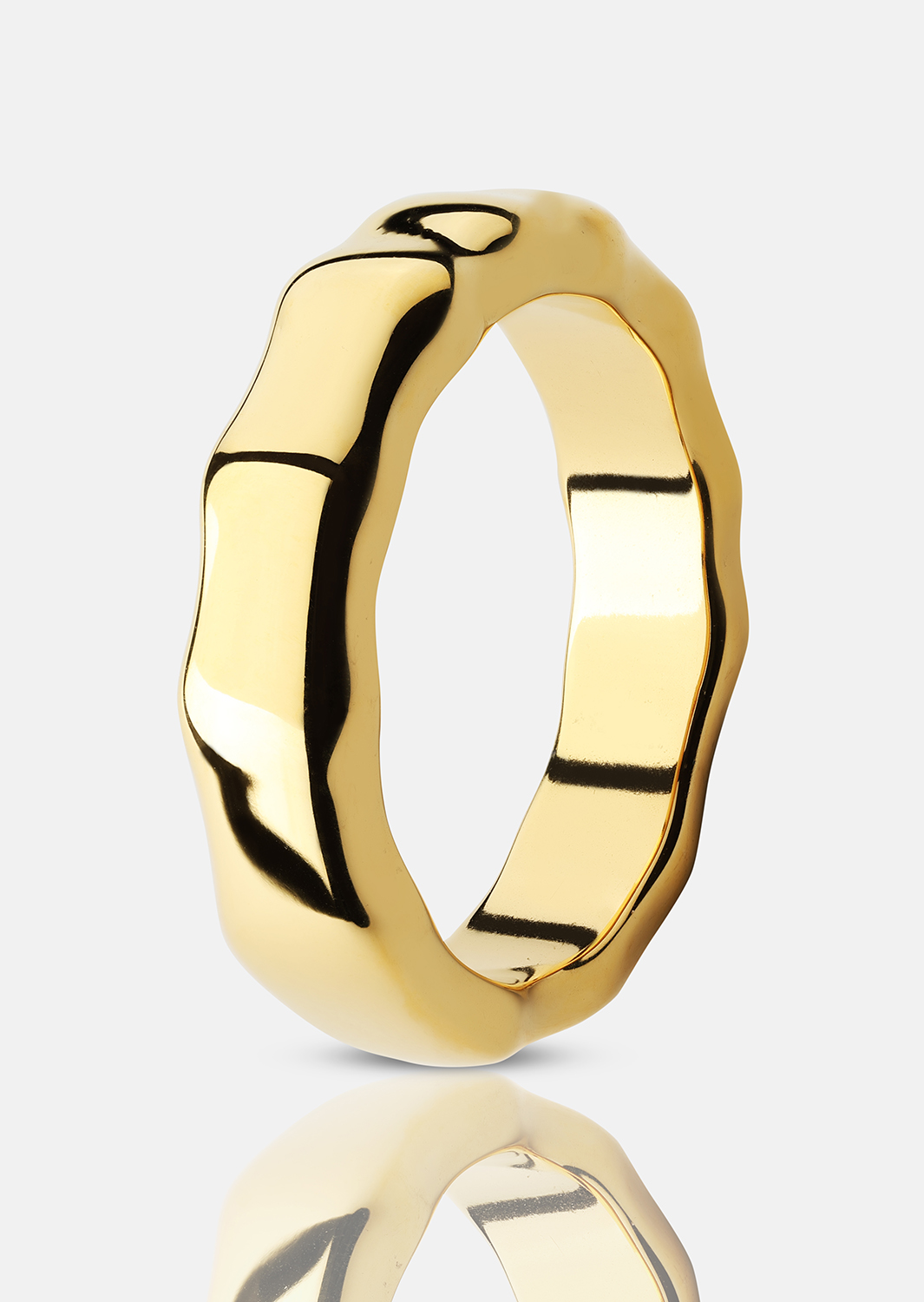 Ring Sculpted Flow - 18k Gullbelagt