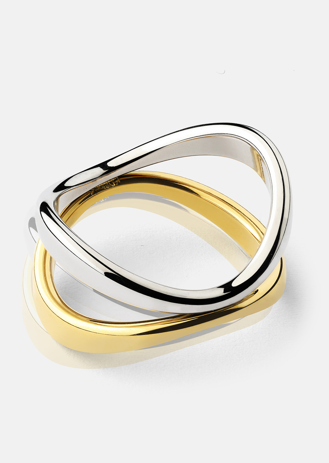 Ring Bicolor Wave - 18k Gullbelagt