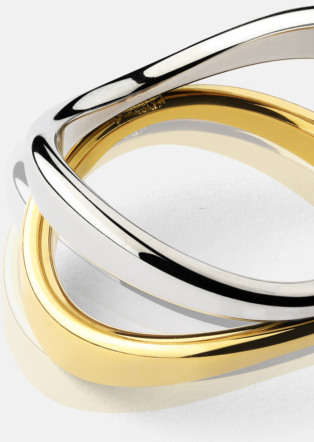 Ring Bicolor Wave - 18k Gullbelagt