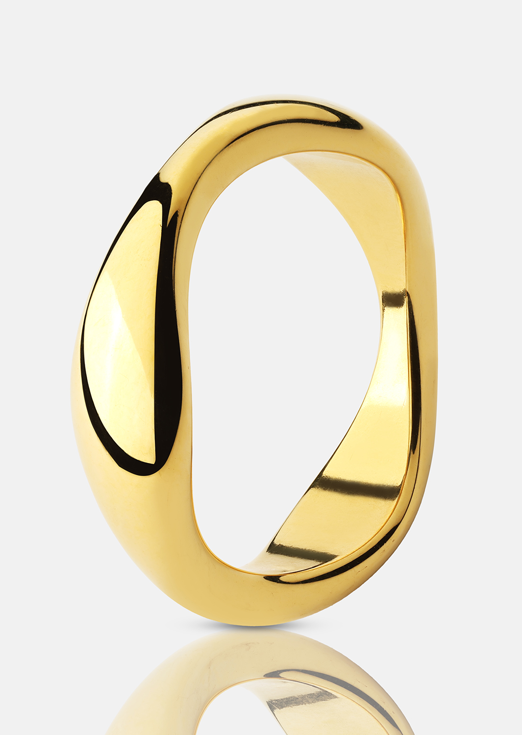 Ring Organic Curve - 18k Gullbelagt