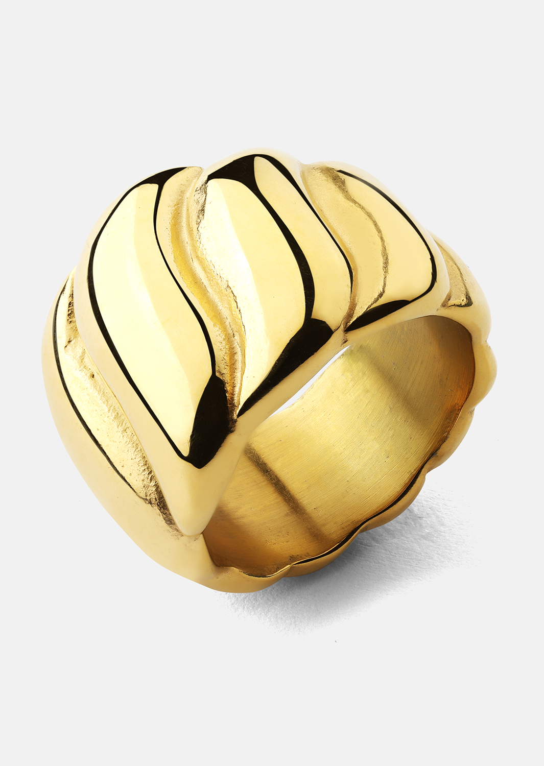 Ring Bold Wave - 18K Gullbelagt