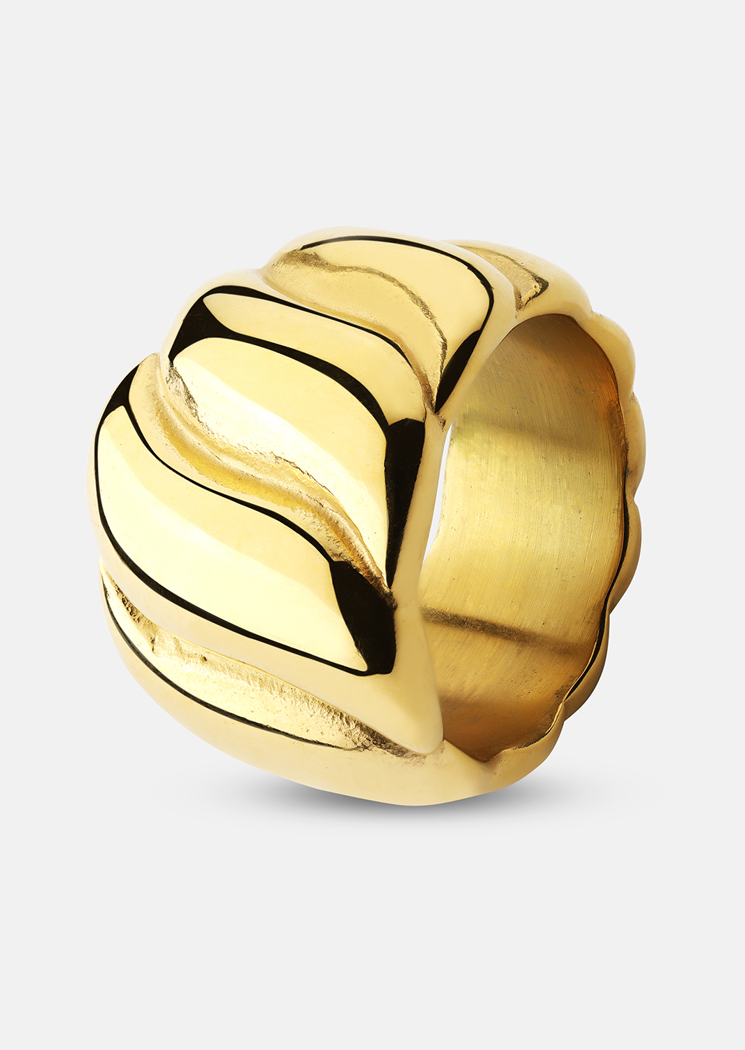 Ring Bold Wave - 18K Gullbelagt