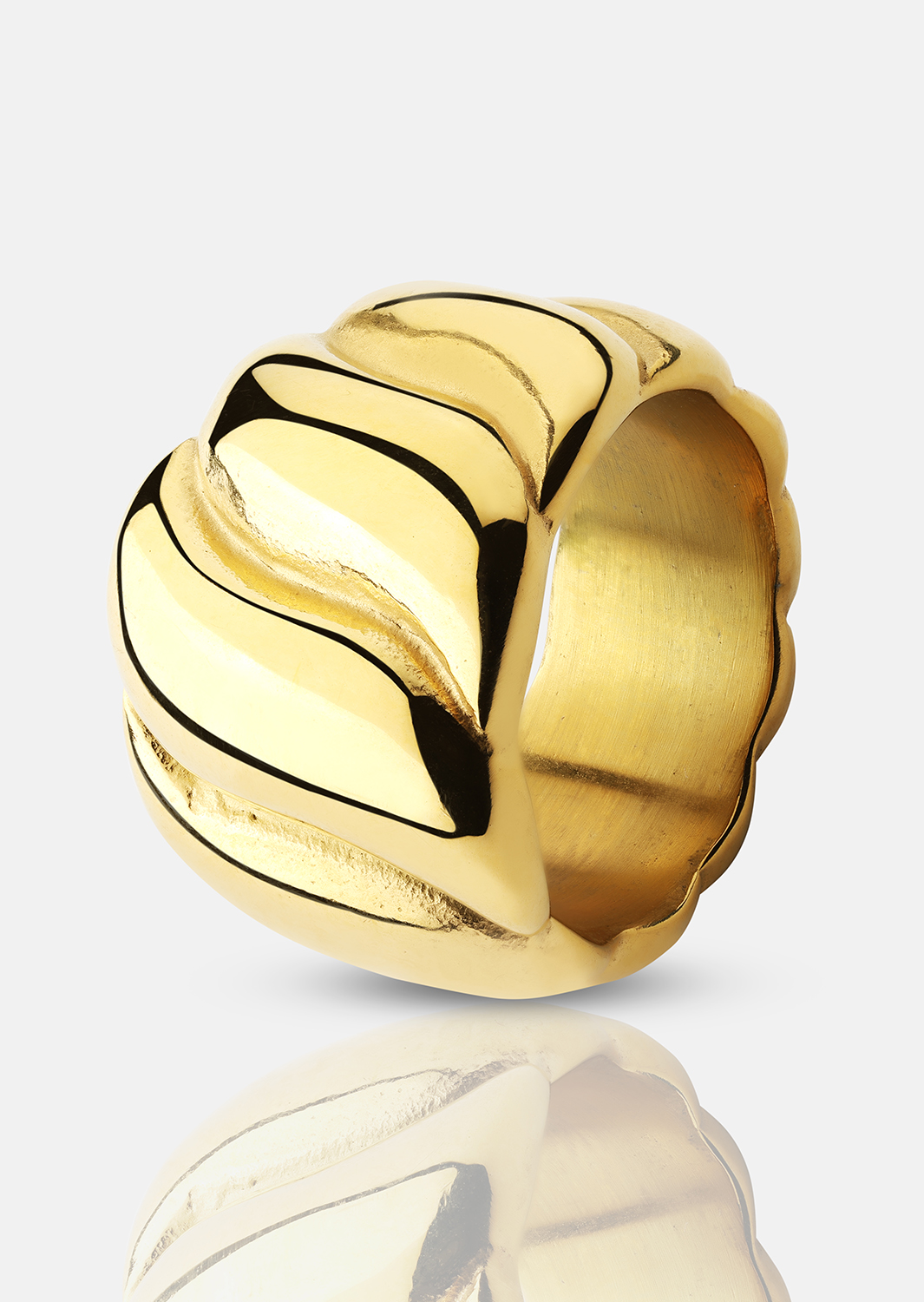 Ring Bold Wave - 18K Gullbelagt