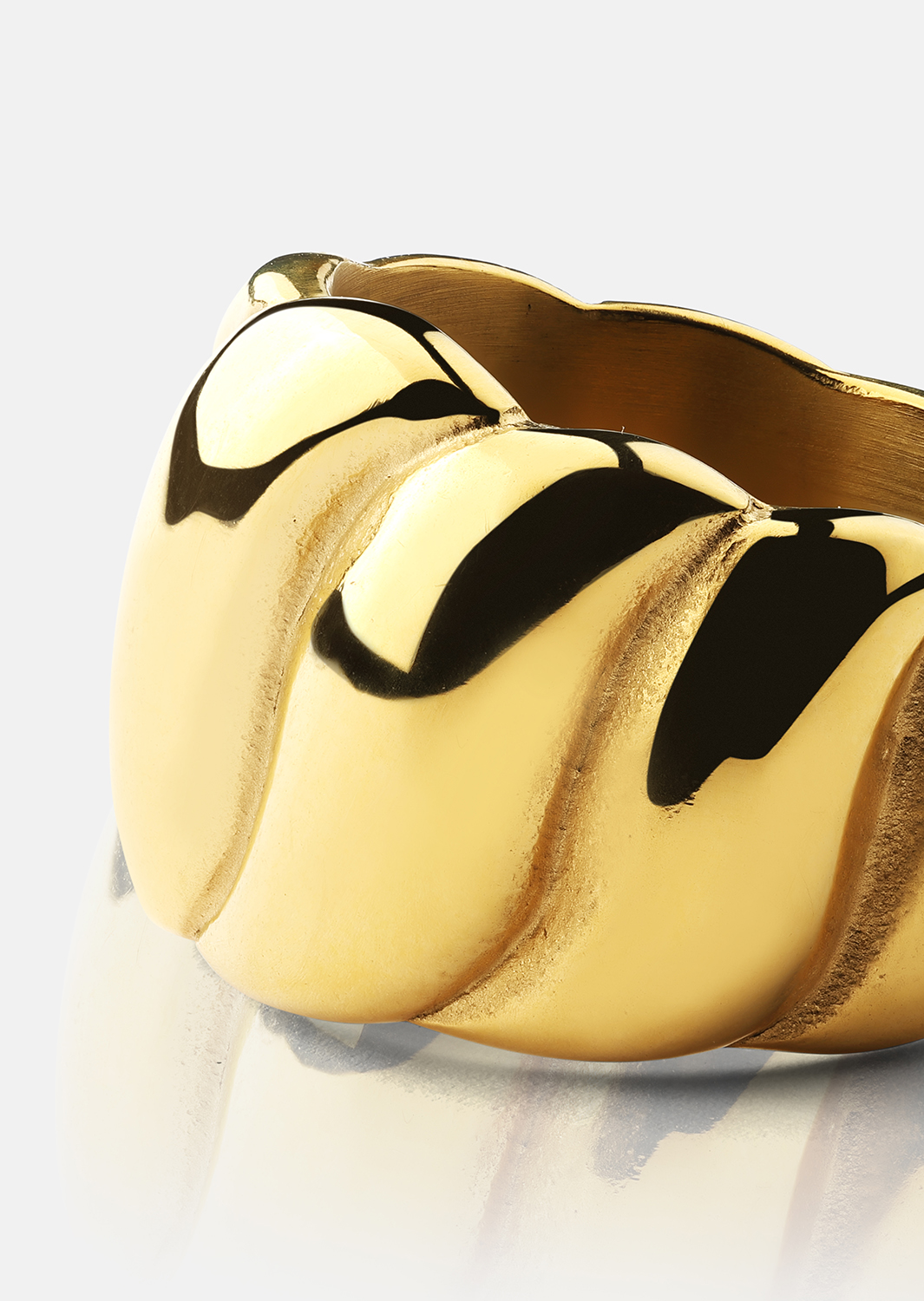 Ring Bold Wave - 18K Gullbelagt